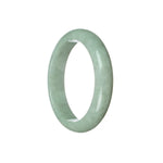 Certified Type A Pale Green Traditional Jade Bangle - 57mm Half Moon