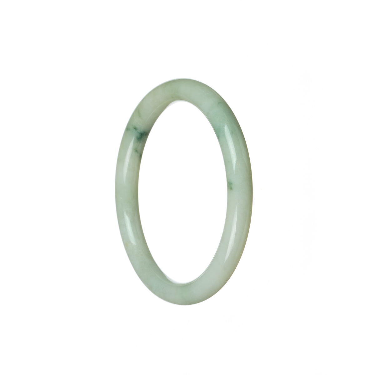 Authentic Natural Flower pattern Jade Bangle Bracelet - 55mm Round