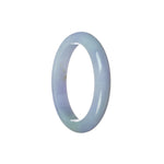 A lavender-colored jade bangle bracelet with a traditional design, measuring 50mm in an oval shape.