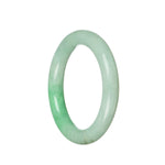Real Untreated Emerald green Traditional Jade Bangle - 58mm Half Moon