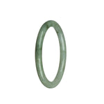 A small, round grey and green jade bracelet, certified as Grade A quality, from MAYS GEMS.