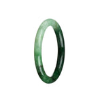 Genuine Natural Emerald Green and White Burma Jade Bracelet - 56mm Petite Round