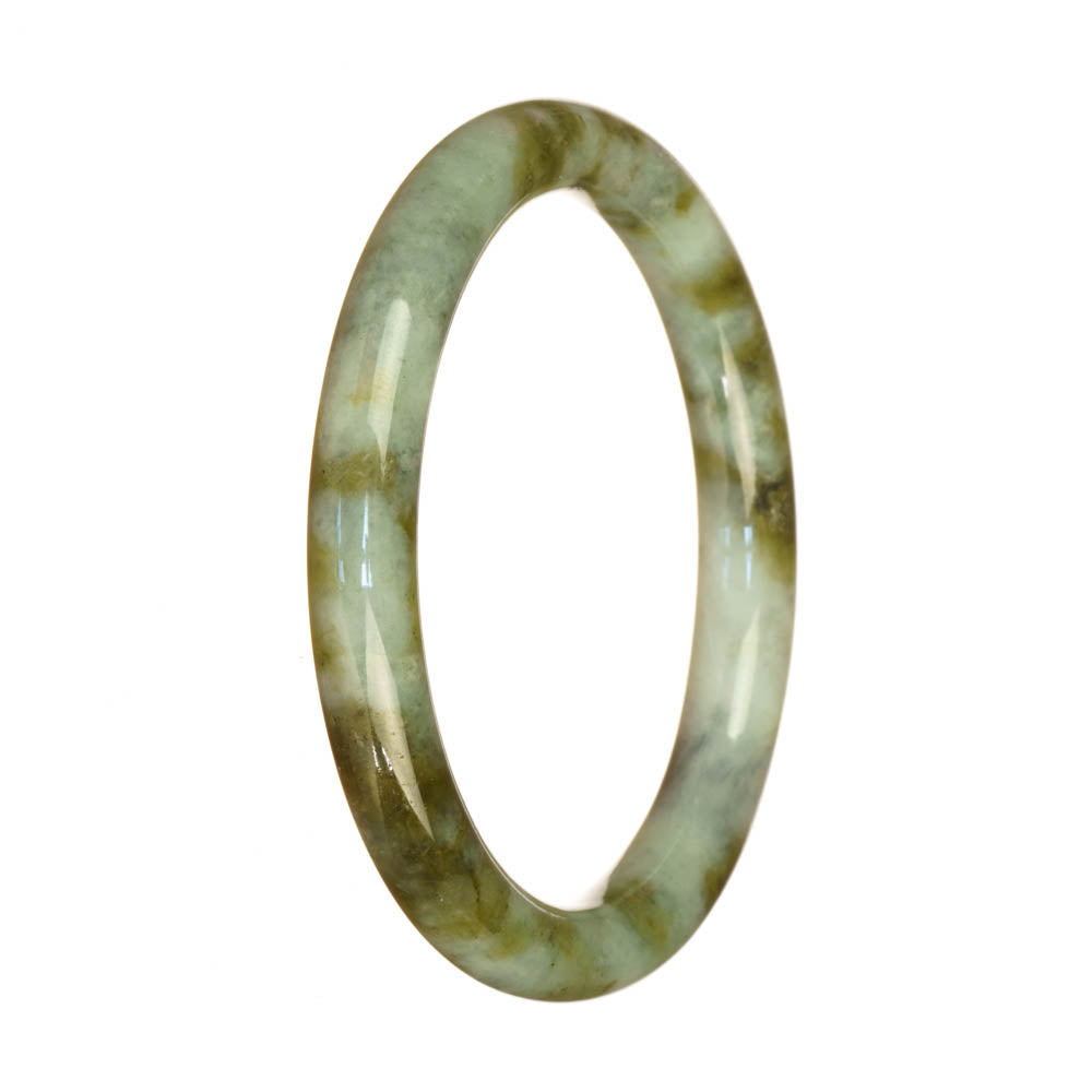 Genuine Grade A Light Green and Brown Pattern Burma Jade Bracelet