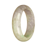 Genuine Natural Light Green and Lavender Jadeite Bangle - 62mm Half Moon