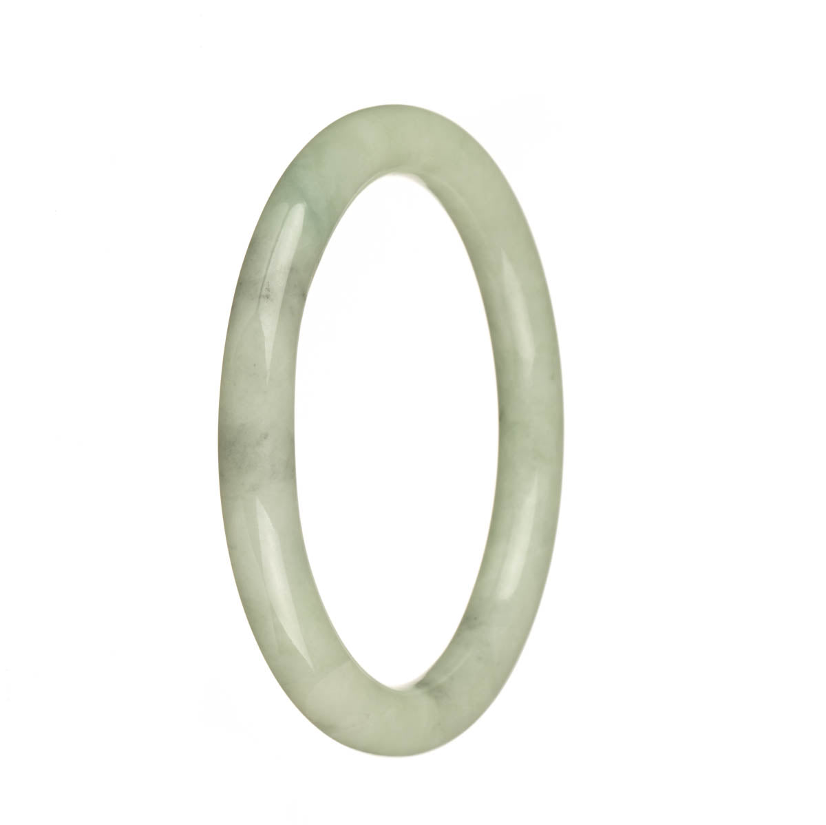 A small, round jade bangle bracelet made from high-quality Grade A green jade.