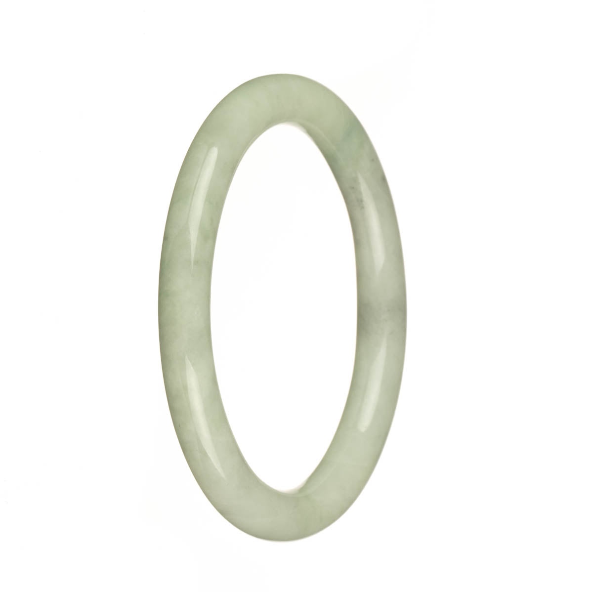 Genuine Grade A Green Burma Jade Bangle Bracelet - 59mm Petite Round