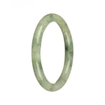 A close-up photo of a delicate green jade bracelet, featuring round beads with a diameter of 56mm. The bracelet is made of high-quality, authentic grade A green jade, and is designed to fit petite wrists. It is a stunning piece of jewelry that adds a touch of elegance to any outfit.