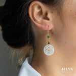 White Jade Gold Drop Earrings