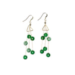 Imperial Green Jade Gold Drop Earrings