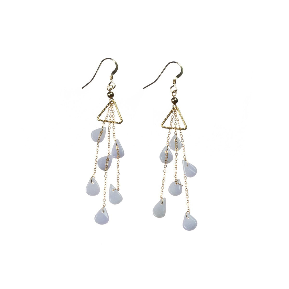 Lavender Jade Gold Drop Earrings