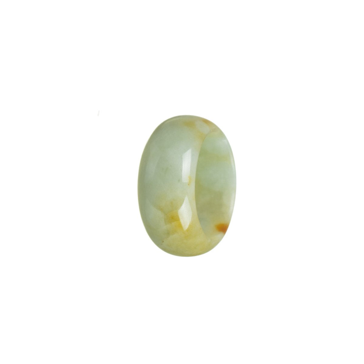 Certified Bluish Green Burmese Jade Band - Size U