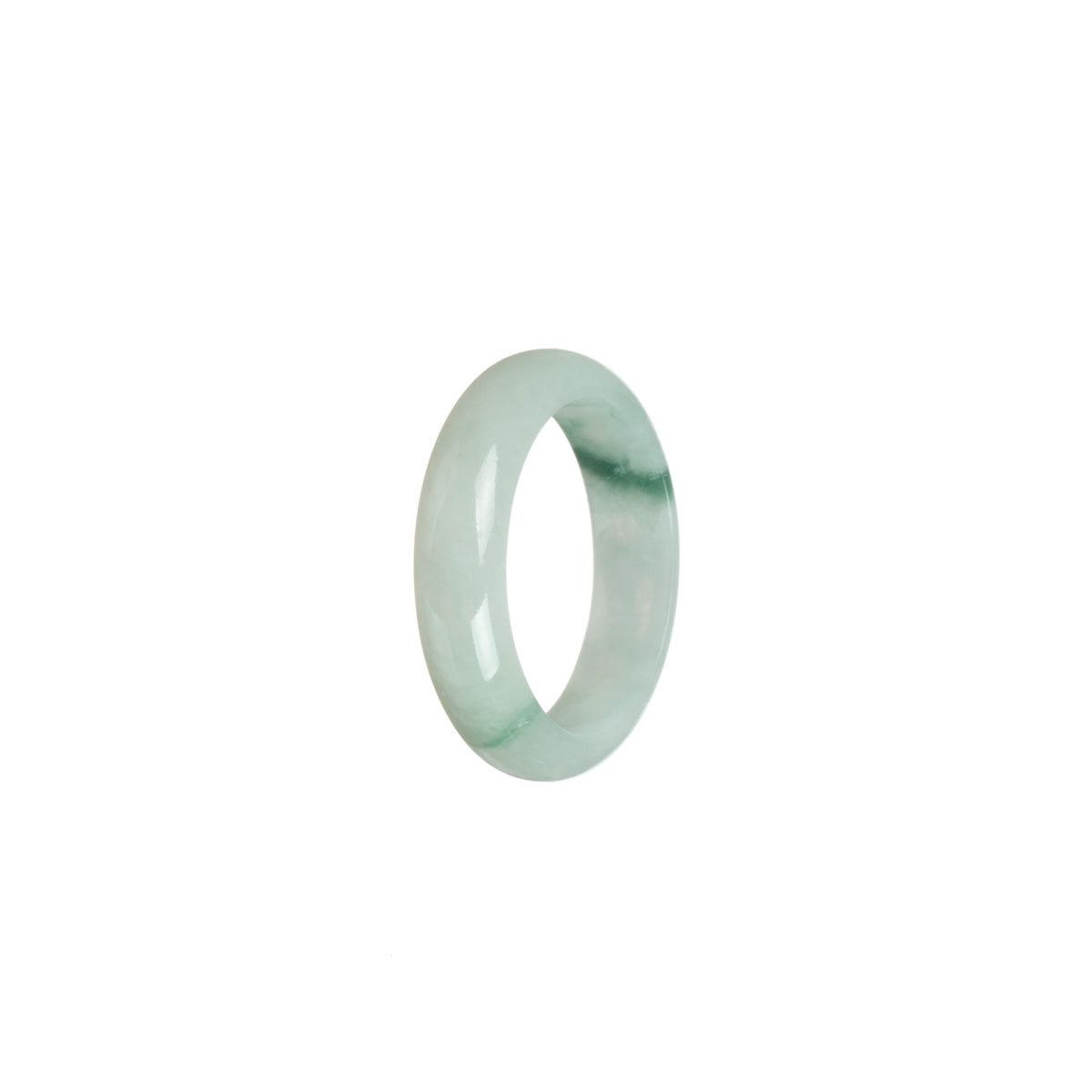 Real Green Hua Pattern Jade Ring- Size S 1/2