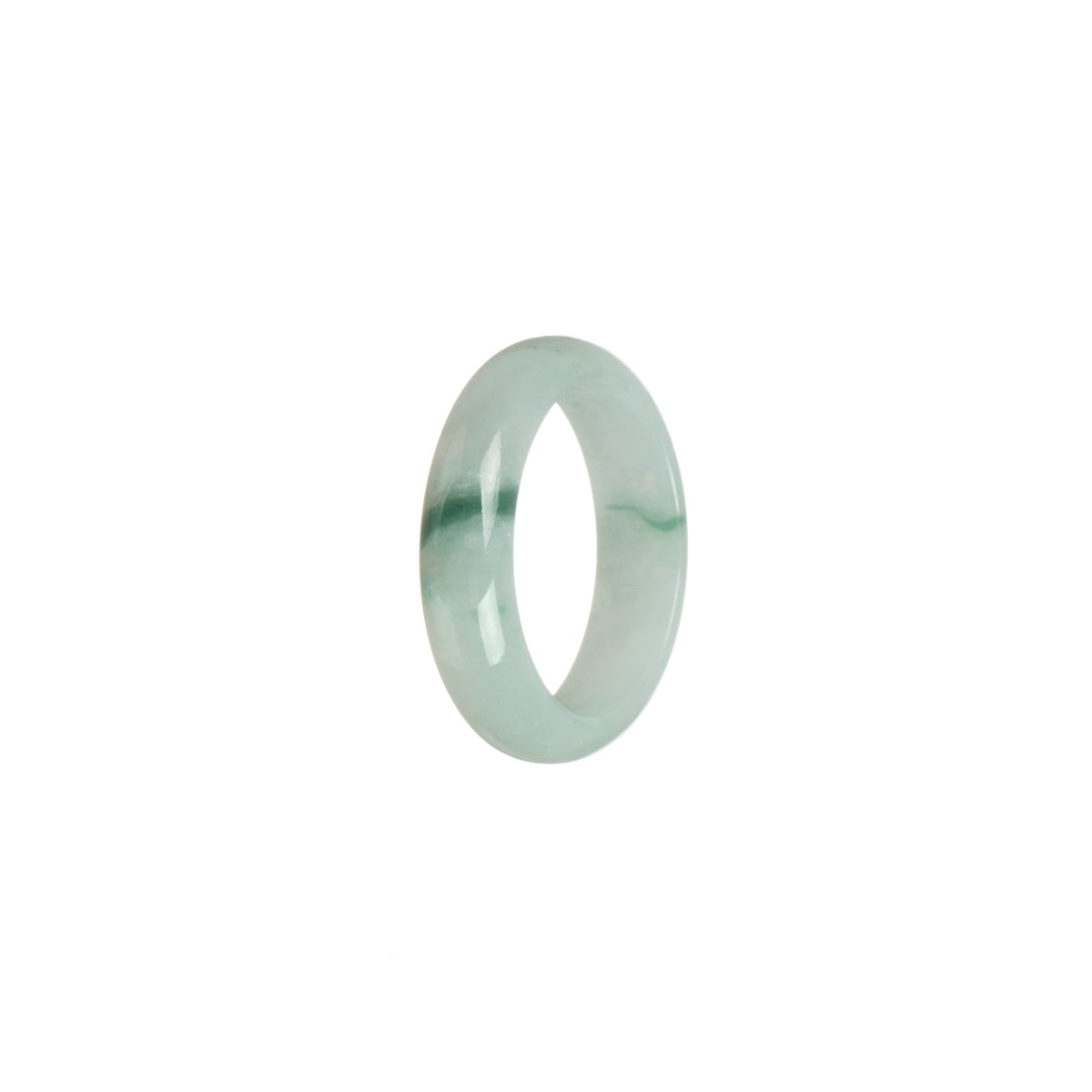 Real Green Hua Pattern Jade Ring- Size S 1/2