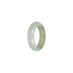 Certified White with brownish green Burmese Jade Ring - Size T 1/2