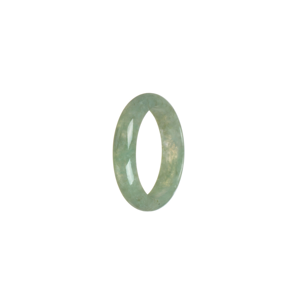 Authentic Icy Olive Green Jade Band - Size T 1/2