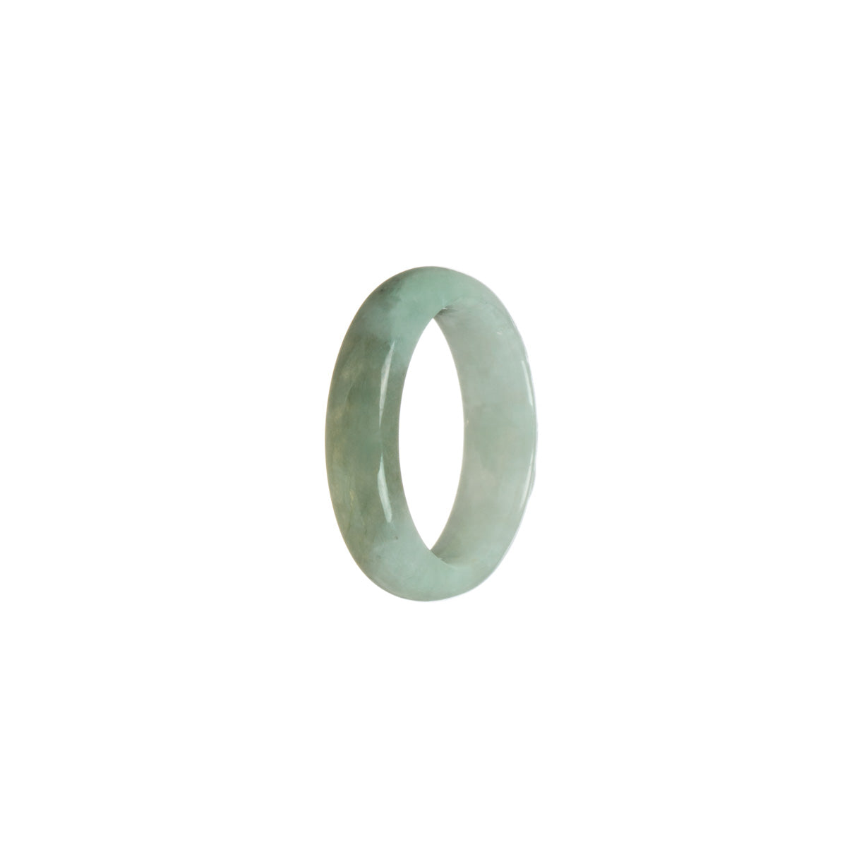 Real White with greyish green Jadeite Jade Ring- Size S