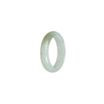 Genuine White with Pale Green Burmese Jade Ring- Size S 1/2