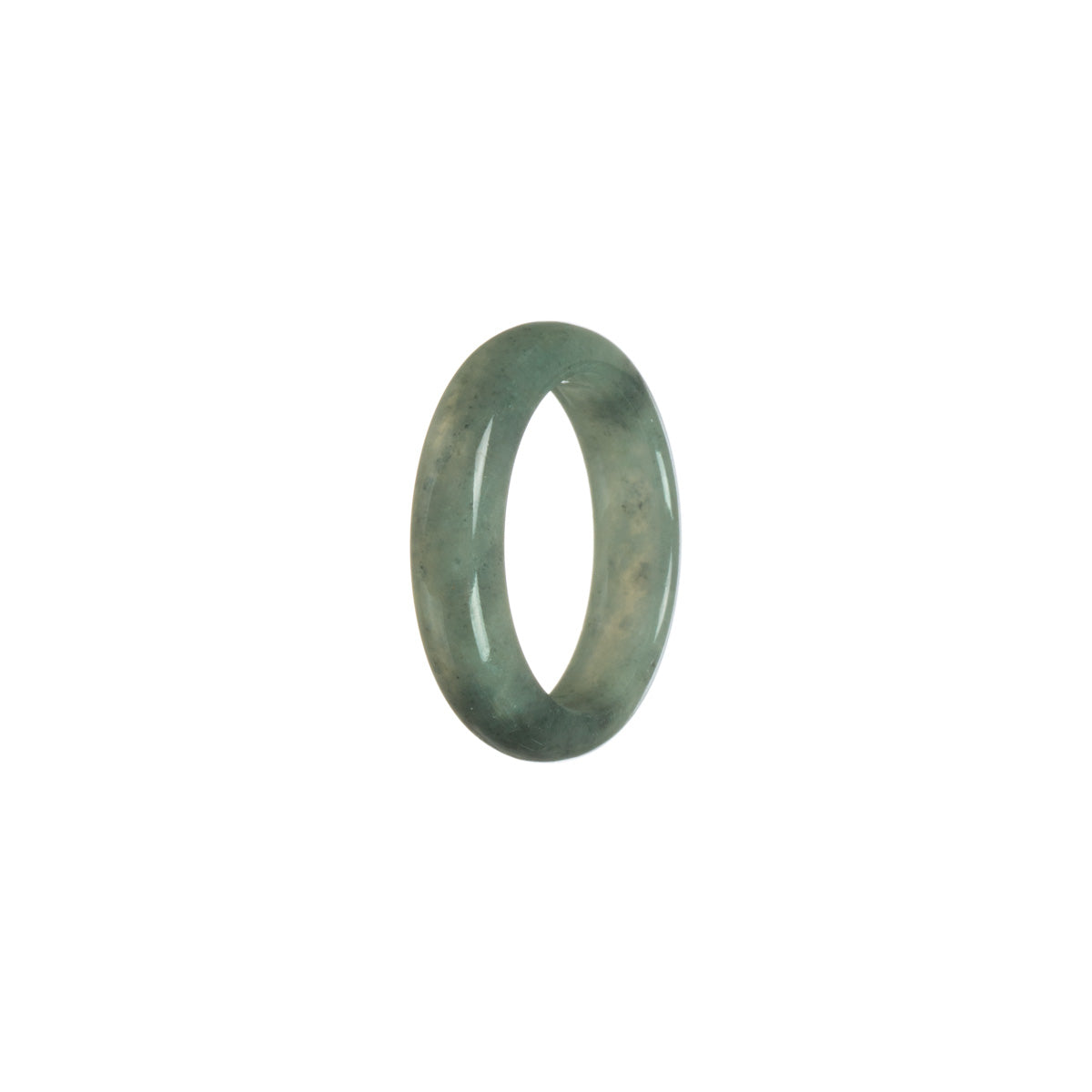 Real Green with Grey Jadeite Jade Band - Size S
