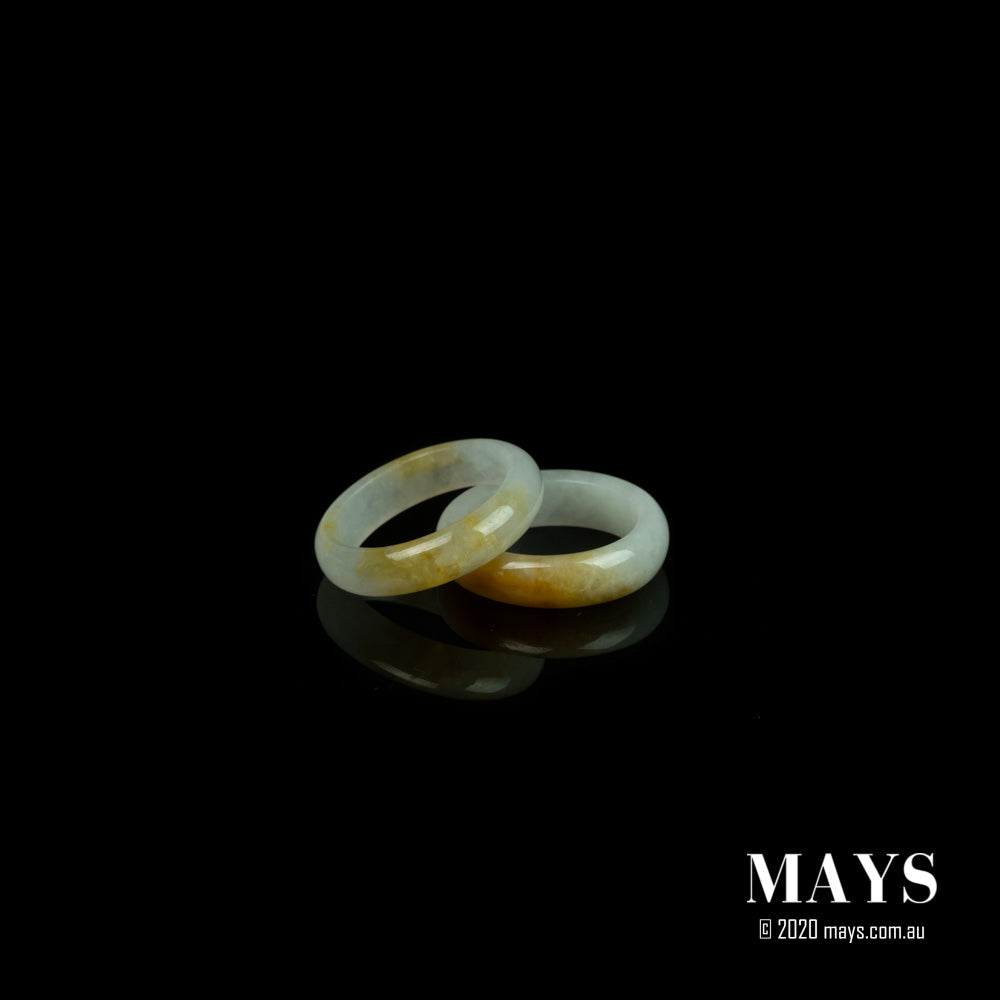 Tranquilliti White with Yellow Jadeite Jade Ring