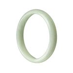 A pale green jadeite bangle bracelet with a semi-round shape, measuring 56mm in diameter.