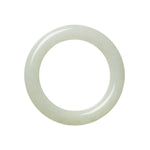 A round, certified natural pale green jade bracelet, measuring 52mm in diameter. MAYS GEMS.