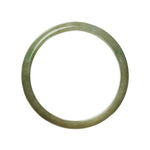 An untreated greenish brown Burmese jade bangle with a half-moon shape, certified authenticity guaranteed.
