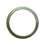 An exquisite traditional jade bangle with a beautiful green-brownish hue, made from high-quality Grade A jade. The bangle has a semi-round shape and measures 59mm in diameter. Crafted with expert precision by MAYS™.