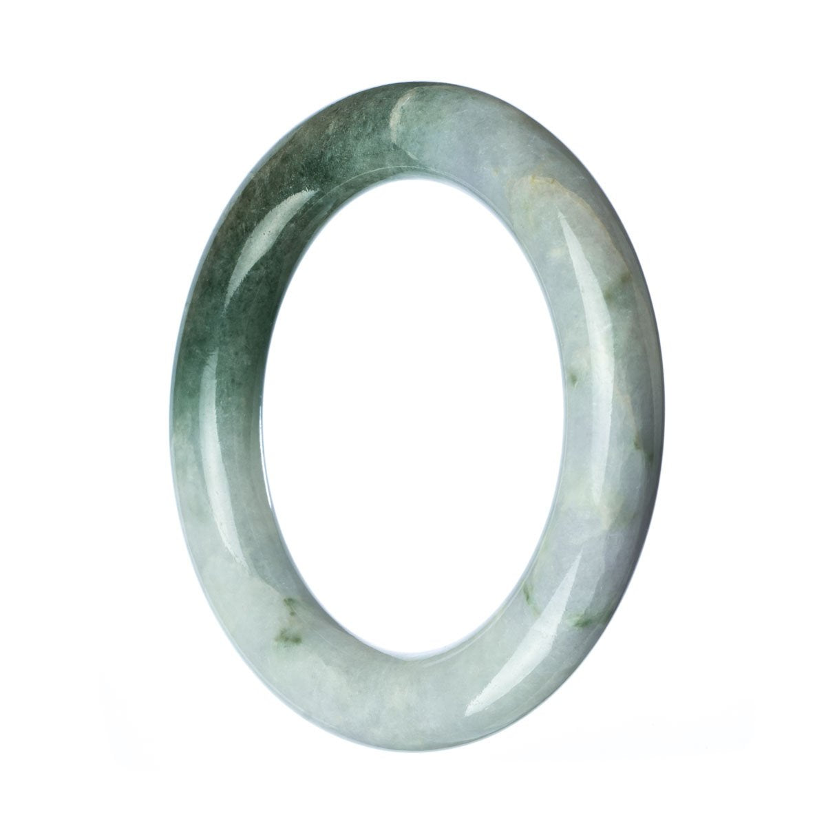 57mm Natural Burmese Jade Bangle - MAYS