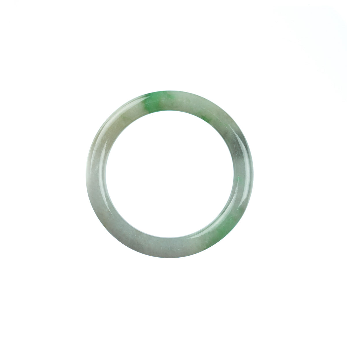 Real Type A Green Burmese Jade Bangle - Child Round