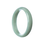 A pale green traditional jade bracelet, 54mm in size, with a half moon design. Genuine Grade A quality. Made by MAYS™.