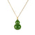 Green Hulu Nephrite Jade Pendant with 18K Yellow Gold