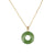 Nephrite Jade Donut Necklace with 18k Yellow Gold Bail