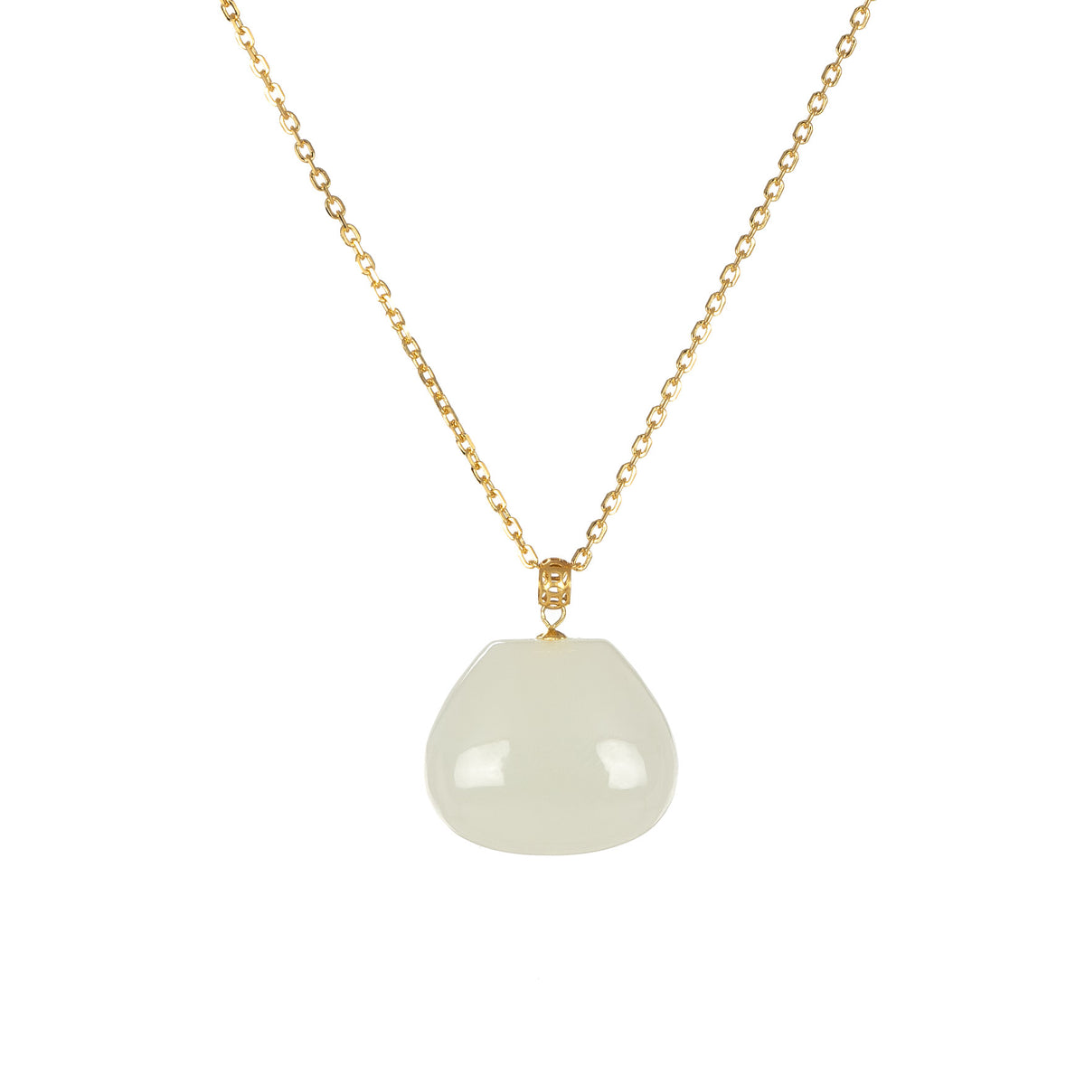 Purse Hetian Jade Necklace with 18K Yellow Gold