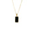 Rectangular Black Jade Necklace in 925 Silver