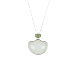 White Nephrite Jade Ingot Necklace in Sterling Silver