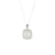 Square White Jade Necklace in 925 Sterling Silver