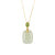 Rectangular Jade Pendant Necklace in Gold Plated Silver Setting