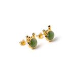 Jade Dragonling – Nephrite Jade Stud Earrings in Gold Vermeil