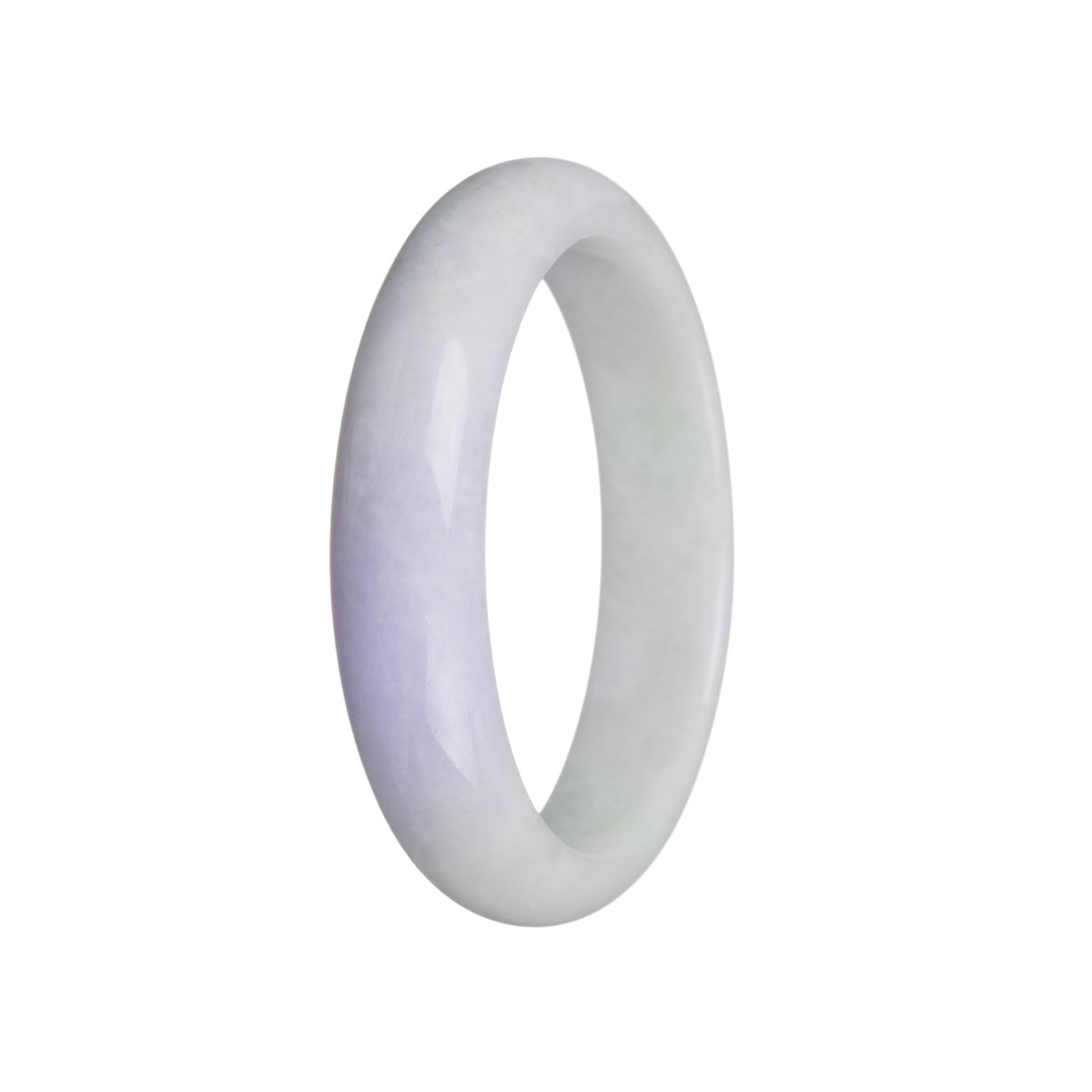 Genuine Grade A Pale green with Lavender Burma Jade Bracelet - 60mm Half Moon