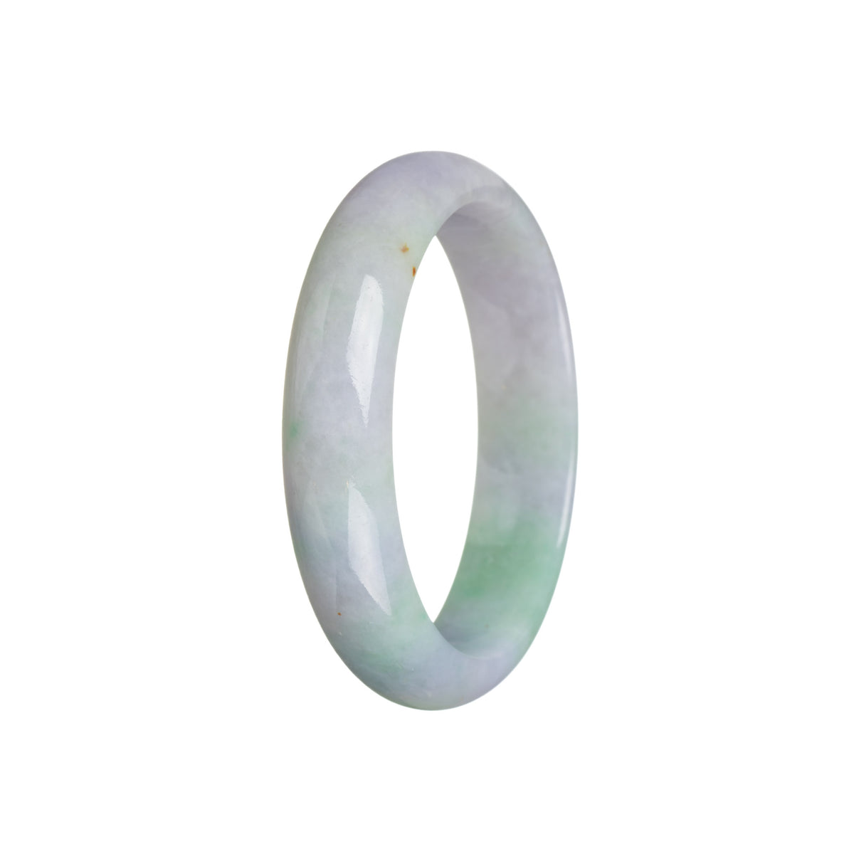 Genuine Grade A Green with lavender Traditional Jade Bangle Bracelet - 56mm Half Moon