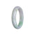 Genuine Grade A Green with lavender Traditional Jade Bangle Bracelet - 56mm Half Moon