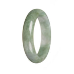 Genuine Natural Green Jadeite Bangle - 62mm Half Moon