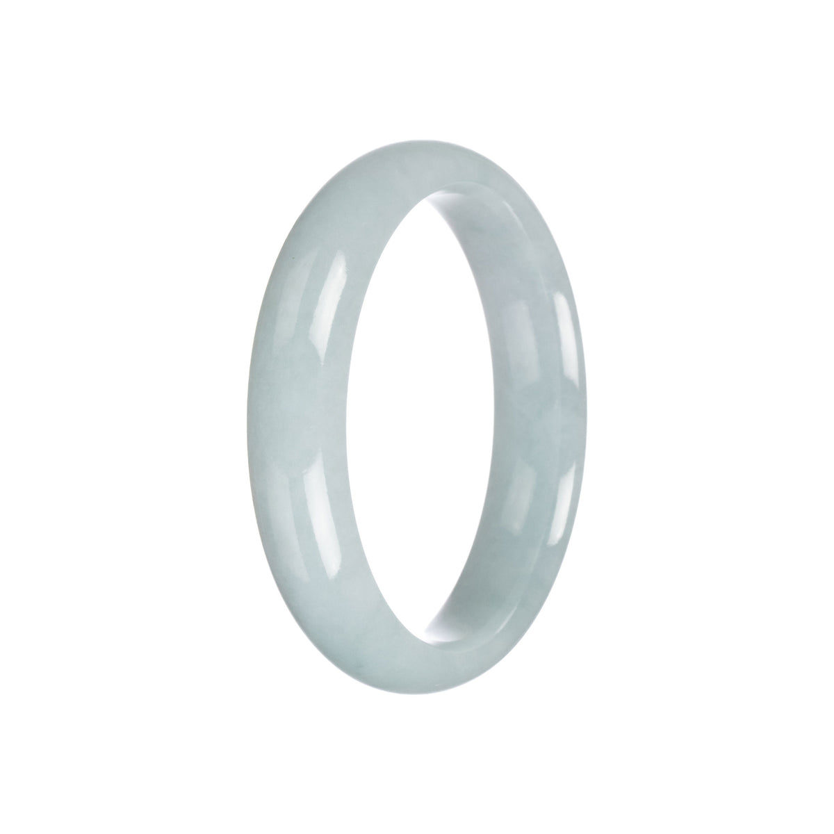 Authentic Grade A Light Green Traditional Jade Bangle - 56mm Half Moon