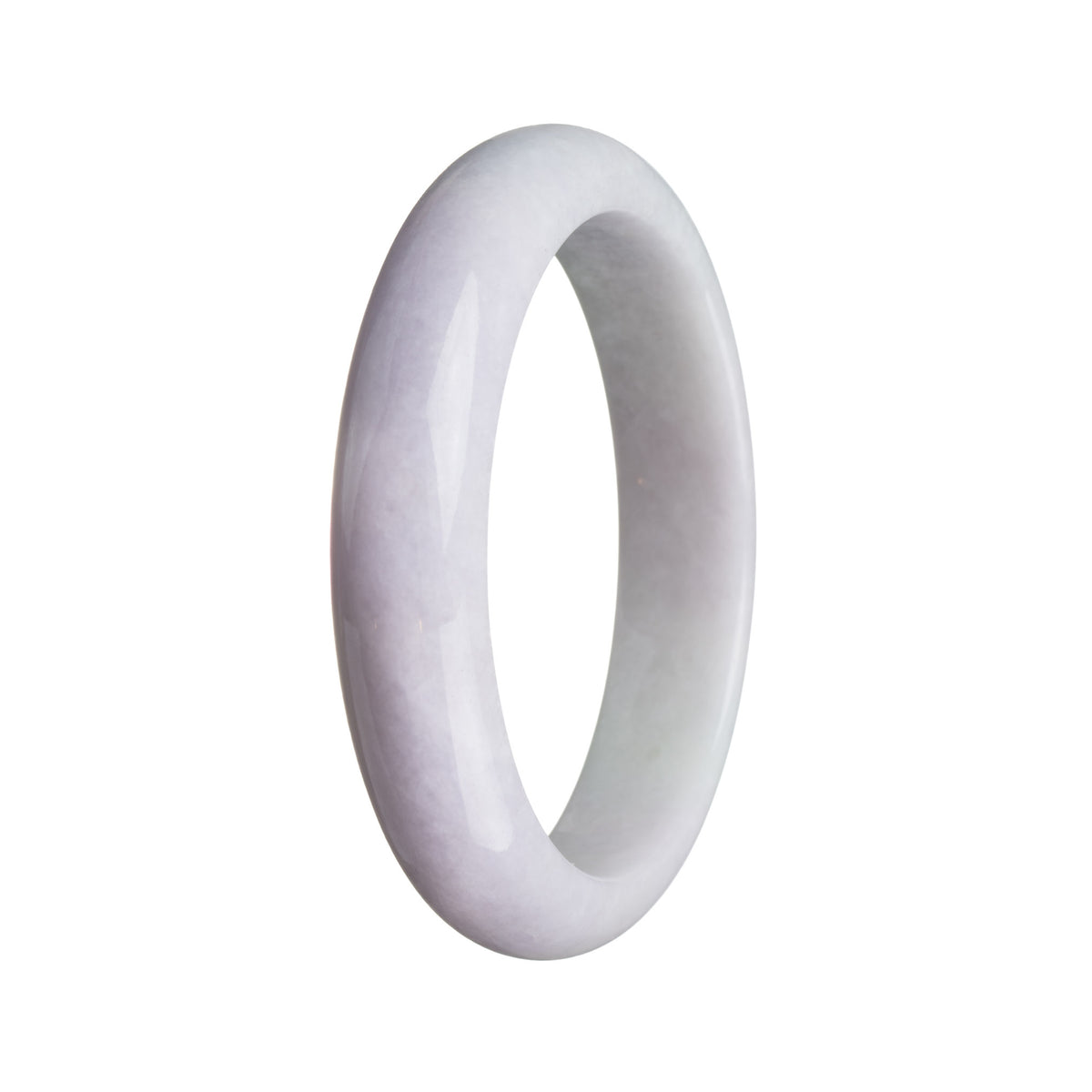 Certified Type A Lavender Burma Jade Bracelet - 60mm Half Moon