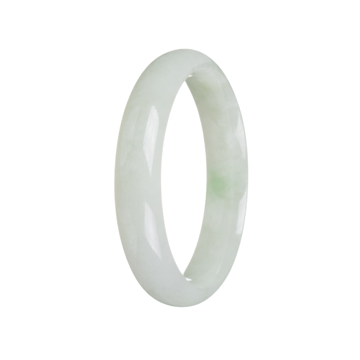 Genuine Natural Pale Green Jade Bracelet - 56mm Half Moon