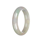 Real Grade A Lavender and Green Traditional Jade Bangle Bracelet - 59mm Half Moon