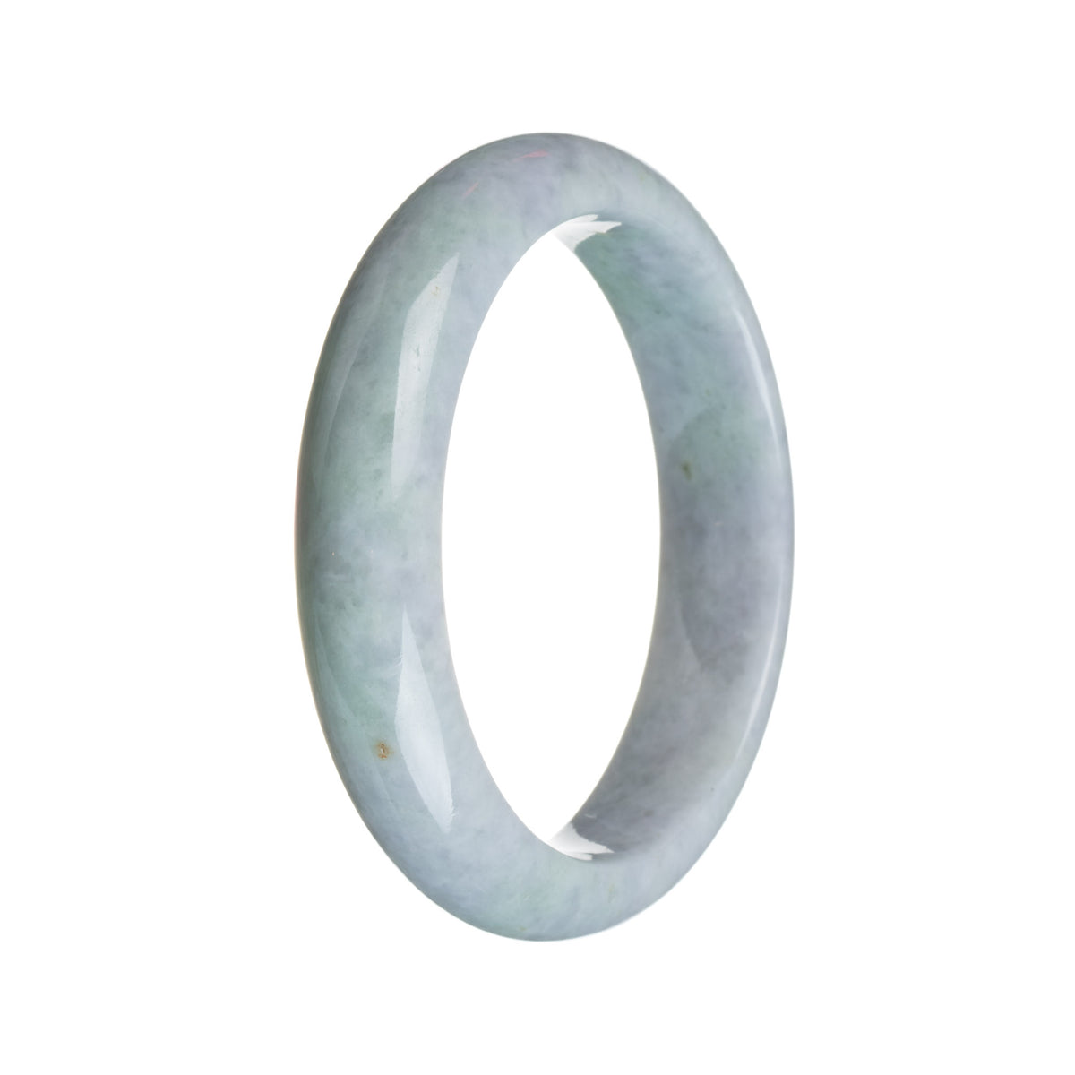 Genuine Untreated Greyish Blue Lavender Jade Bangle Bracelet - 59mm Half Moon