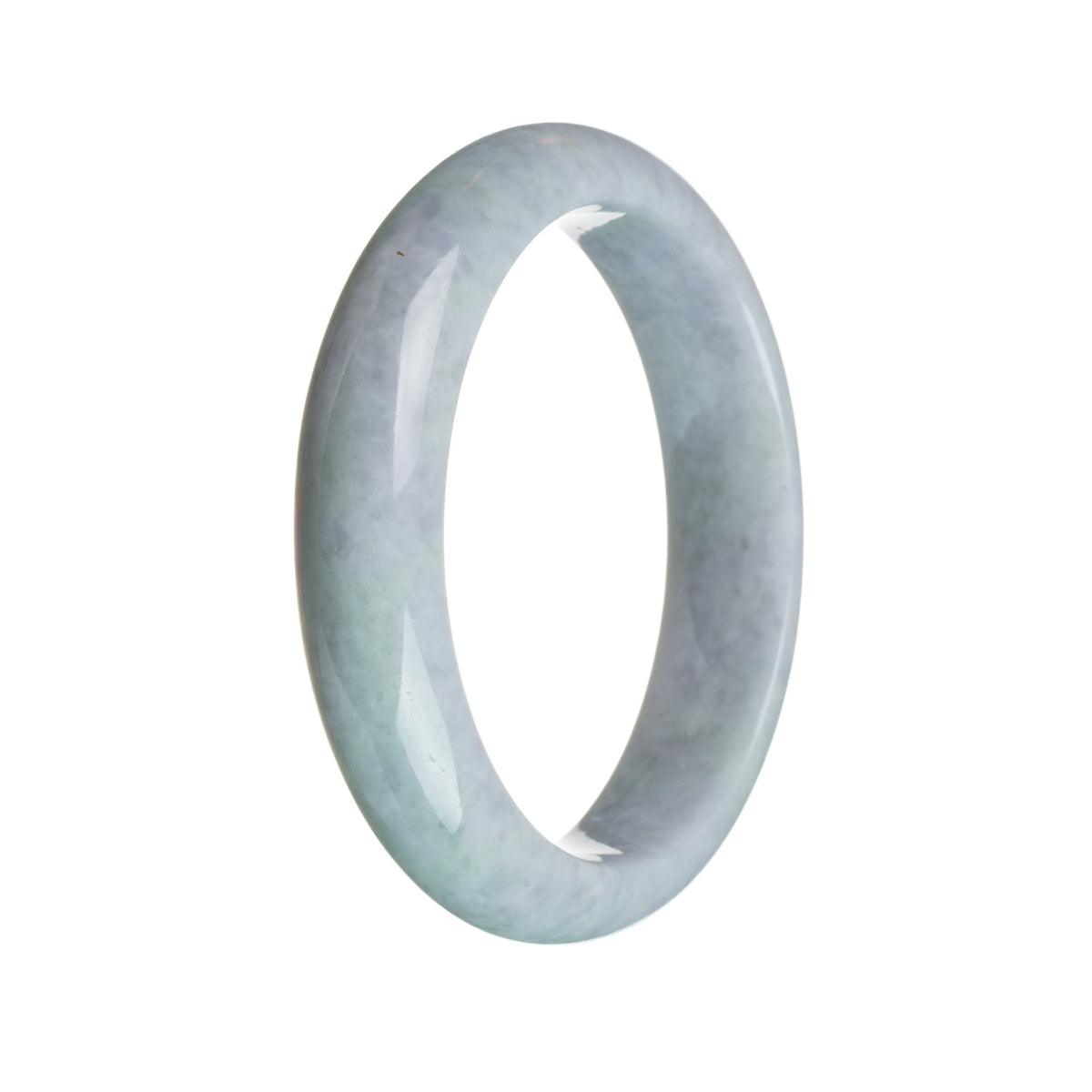 Genuine Untreated Greyish Blue Lavender Jade Bangle Bracelet - 59mm Half Moon