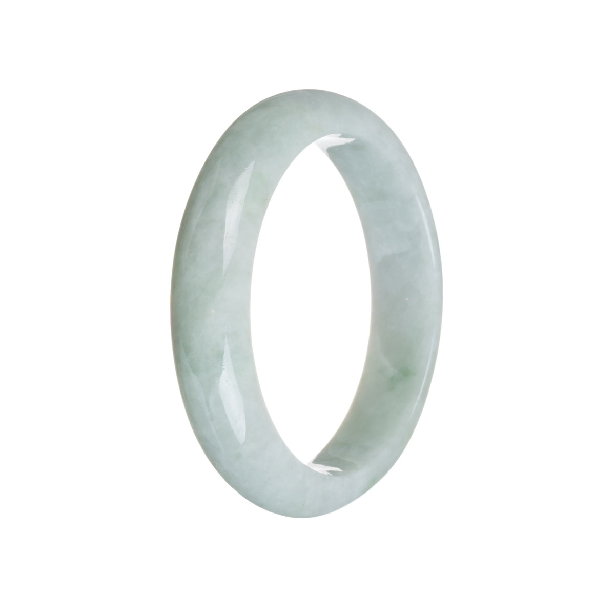 Real Grade A Pale Green Jadeite Jade Bracelet - 59mm Half Moon