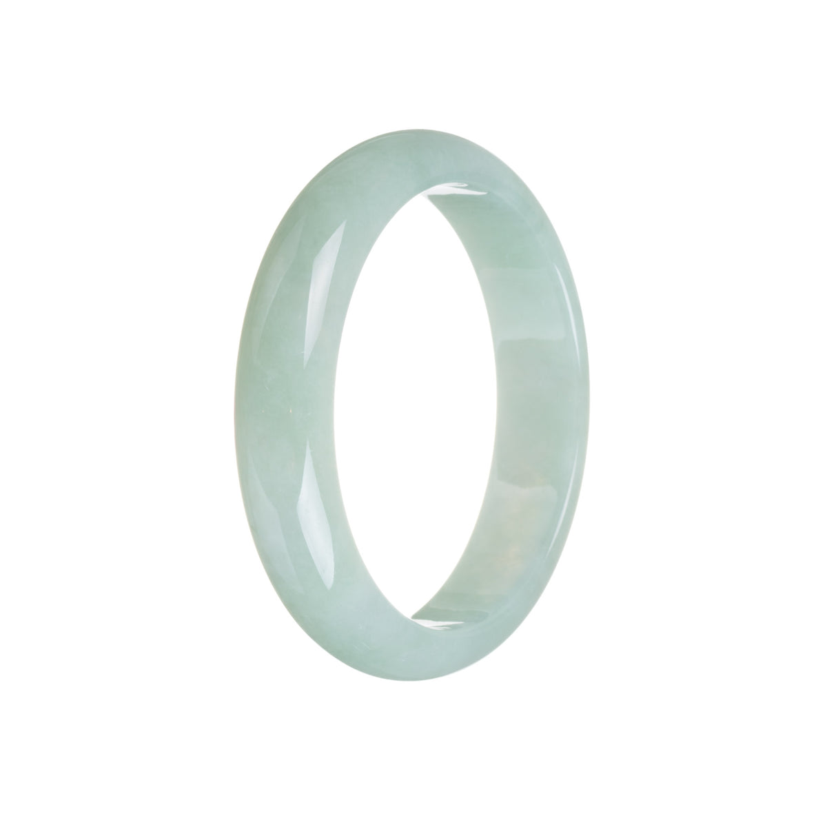 Genuine Grade A Green Traditional Jade Bangle Bracelet - 58mm Half Moon